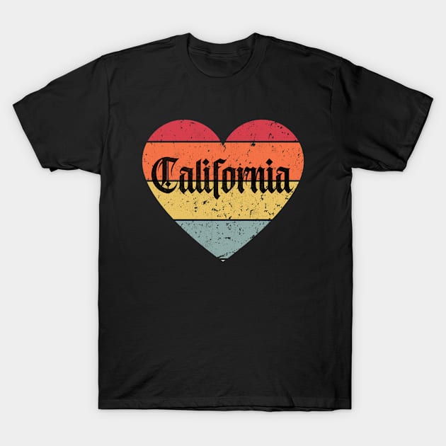 Retro Vintage Sunset Distressed Grunge California T-Shirt by Inspire Enclave